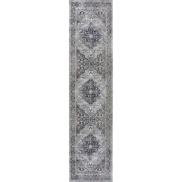 Alacati Ogee Medallion Washable Area Rug